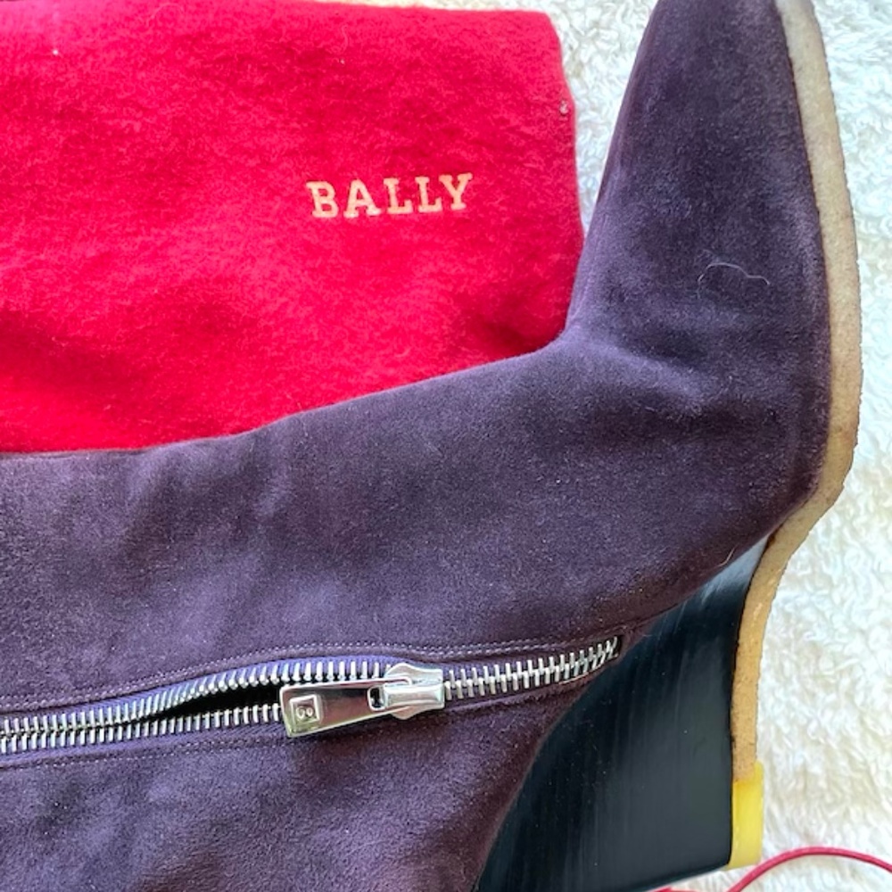 Bally Cheryl Suede Maroon Knee-High Boots